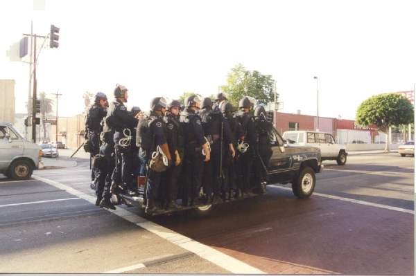 Cops in riot gear...