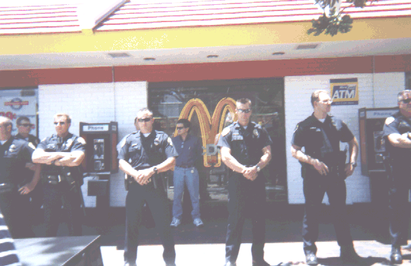 cops protecting Mcdo...