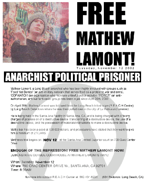 FREE MATHEW LAMONT! ...