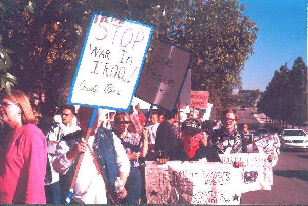 Anti-war protestors ...