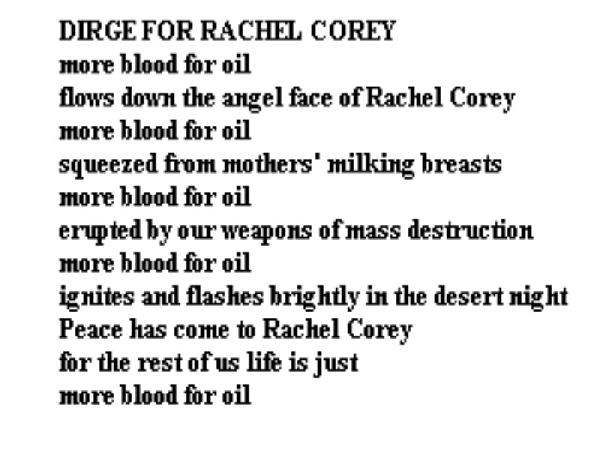 dirge for rachel cor...