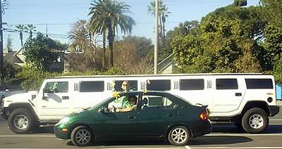 A Hummer and a Prius