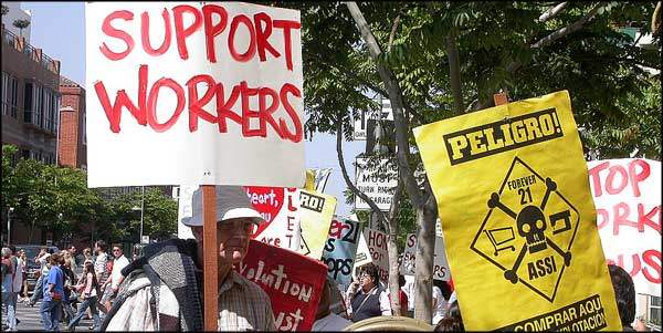 support workers jpg image jpeg 600x301 garment workers protest against