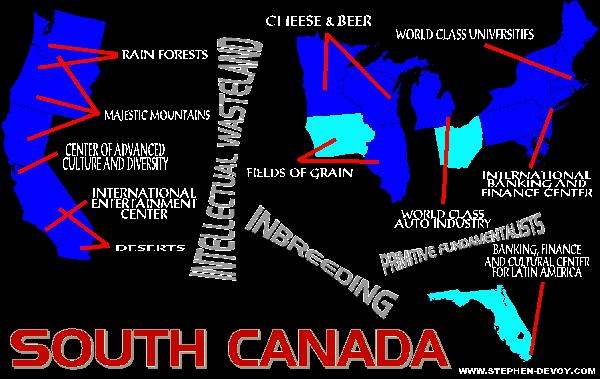 Map of South Canada...