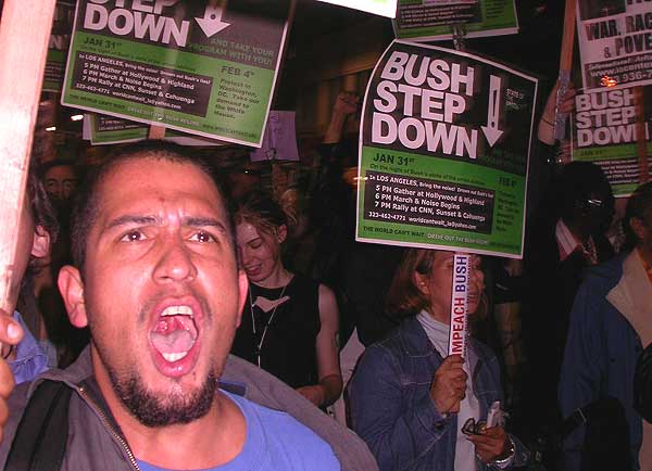 Protest: Bush Step D...