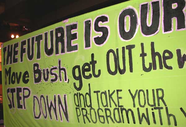 Protest: Bush Step D...