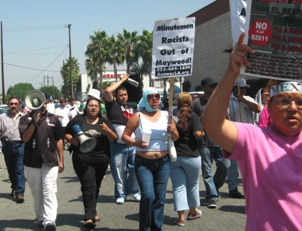 marching to Flora St...