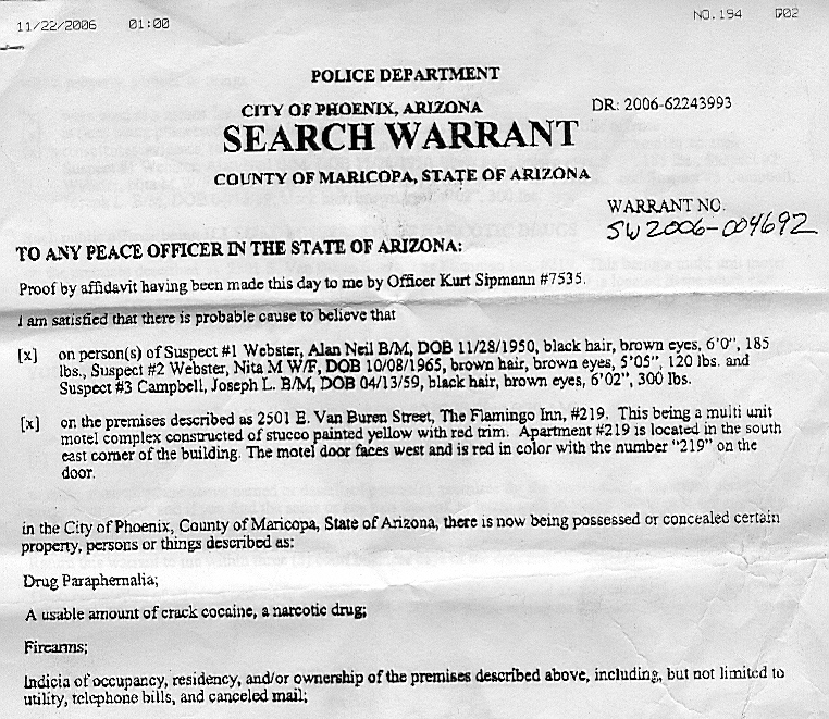 Search Warrant : LA IMC