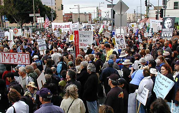 antiwar march in LA