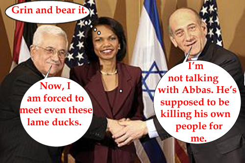 Abbas, Olmert and Ri...