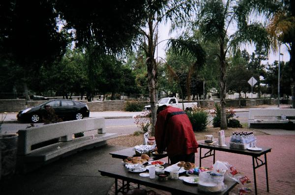 Potluck meal shared ...