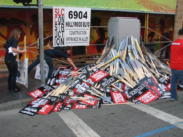 sign pile...