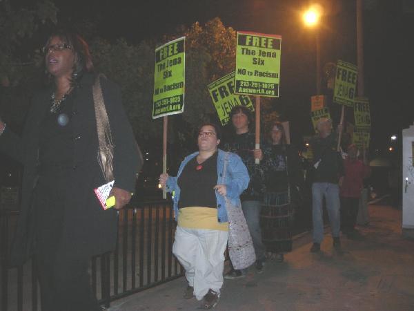 Demonstrators at Lei...