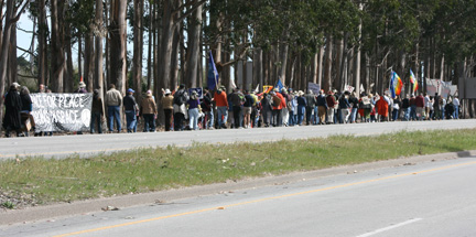 Length of marchers...