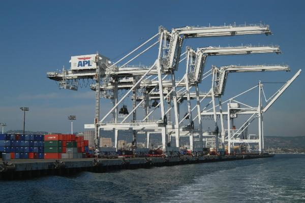 Port cranes idled...