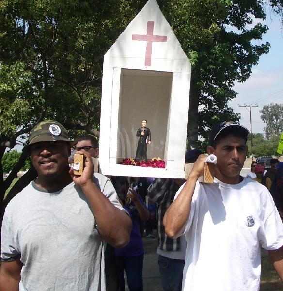 carrying the shrine ...