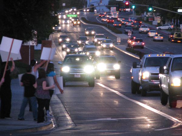 Over 200 protesters ...