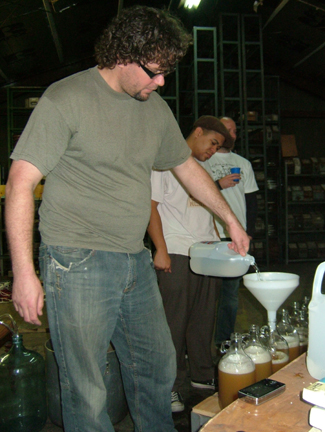 Adding water...
