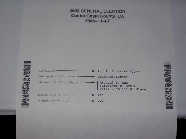 Print-out of ballott...
