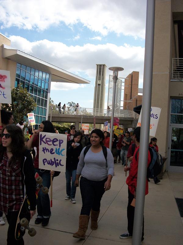 Rallying students at UCR, March 4, 2010