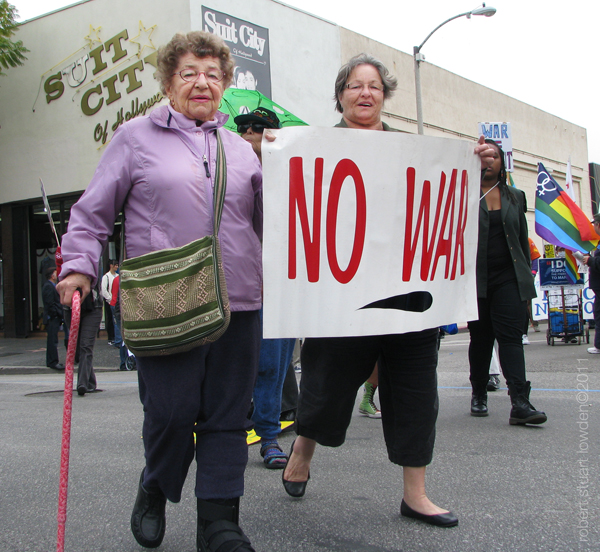 Protesters...