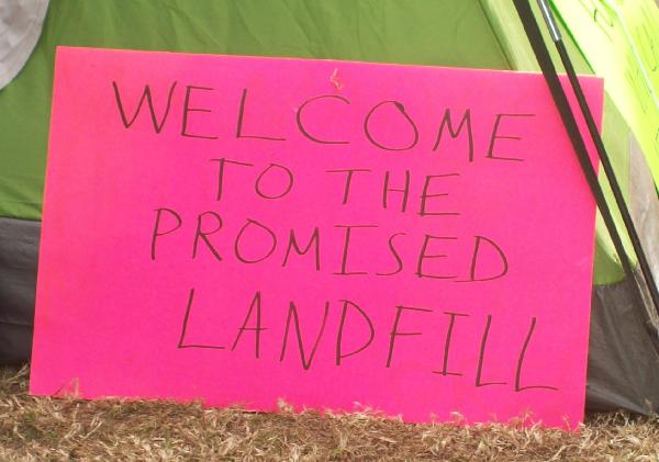 Sign adorning a tent...