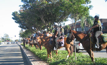 cops on horses...