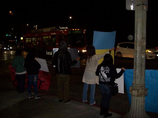 Demonstrators at CNN...