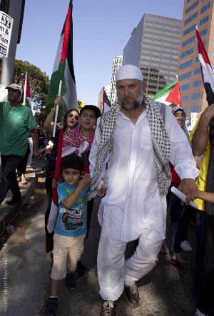 Father and Son / Los Angeles Anti Israeli Protestors