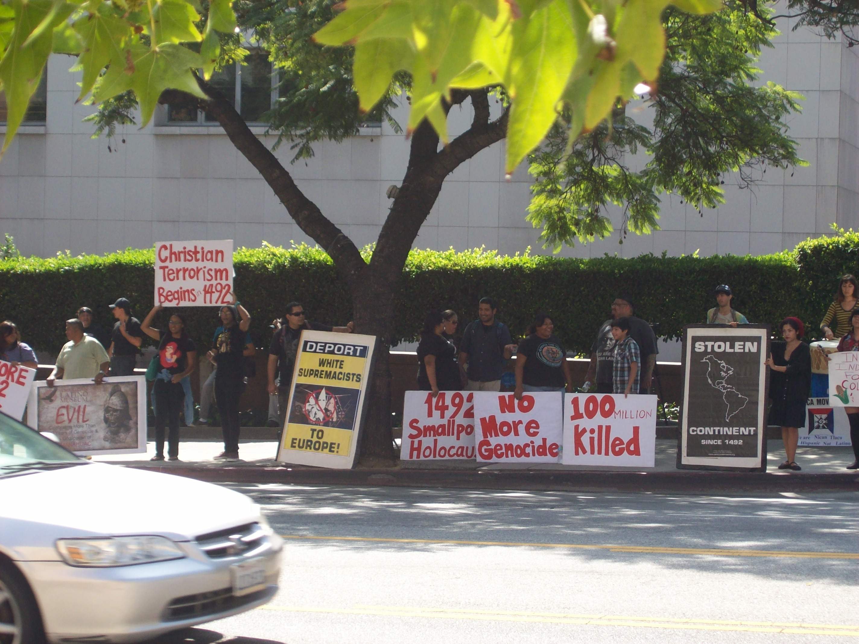 Protest outside Cath...