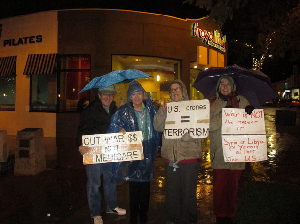 One of many vigils held in the rain