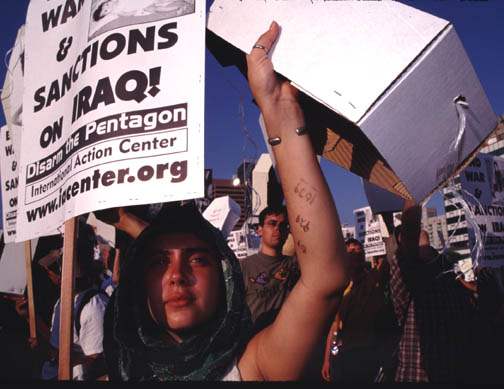 Teary protest...