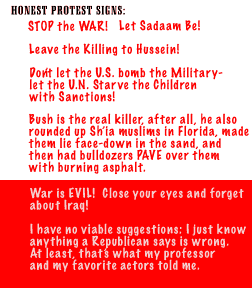 Protest signs...