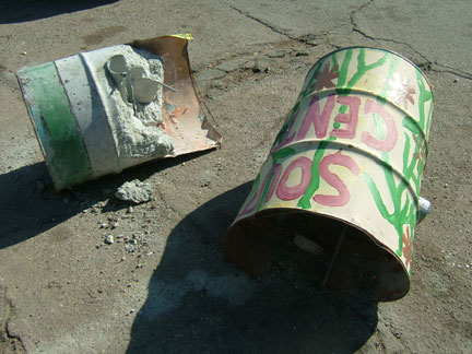 Concrete filled oil ...