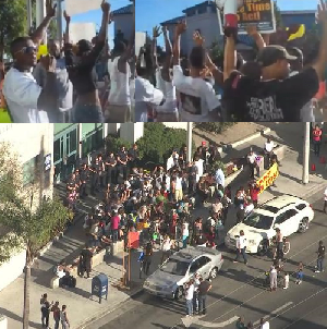 Family and Supporters of #Justice4Fords Protest LAPD Execution of Ezell Ford in South L.A.