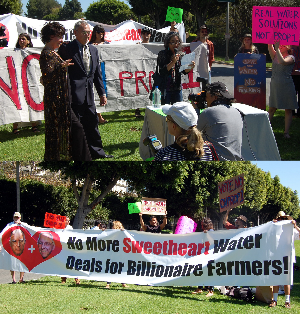 Voters Rally Against Proposition 1 Outside the Beverly Hills Mansion of Water Barons