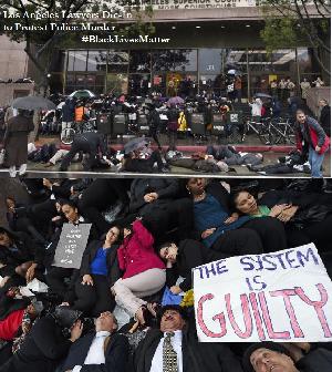 #BlackLivesMatter Massive Lawyer Die-In at Los Angeles Courthouse