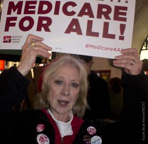 Nurses Storm The Boulevard To Pressure Trump on the ACA