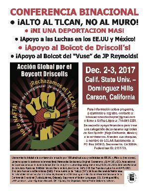 12/2-3 LA Binational Conference To Cancel NAFTA and Unite Workers Of Mexico and the US