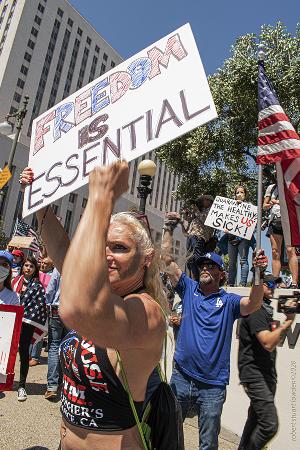 Open California Protest Los Angeles,May Day