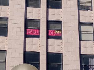 Sign in nearby building