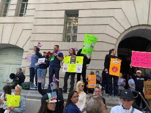 Protest Against Bass’s Cuts to Animal Shelters, and Bass Does a Quick, Tr*mp-like Reversal