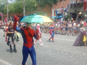 Super hero contingent in 2025 WeHo Pride Parade